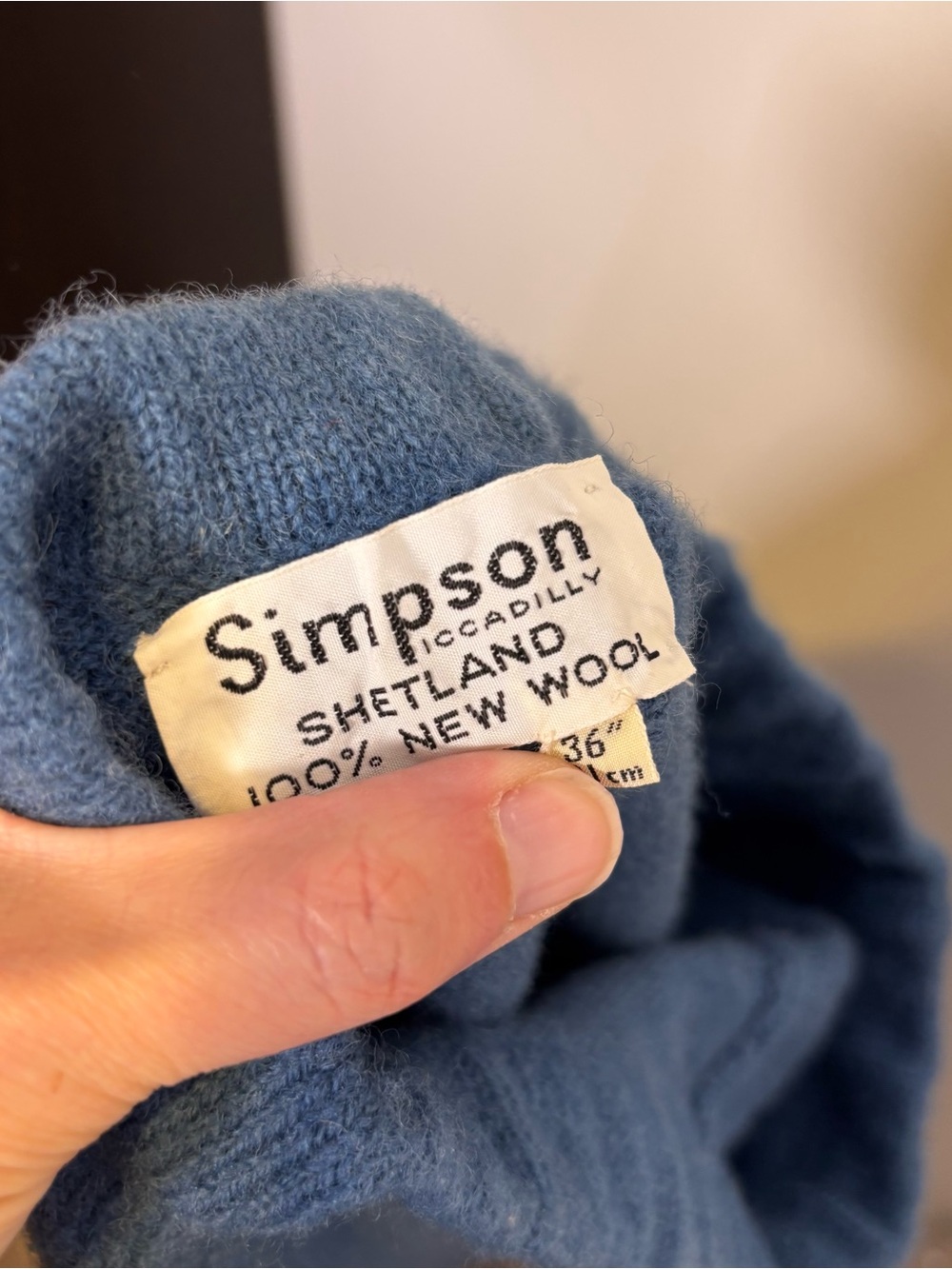 Vintage Simpson Piccadilly Scotland Shetland Wool Cardigan Skirt Set Blue - Picture 10 of 12